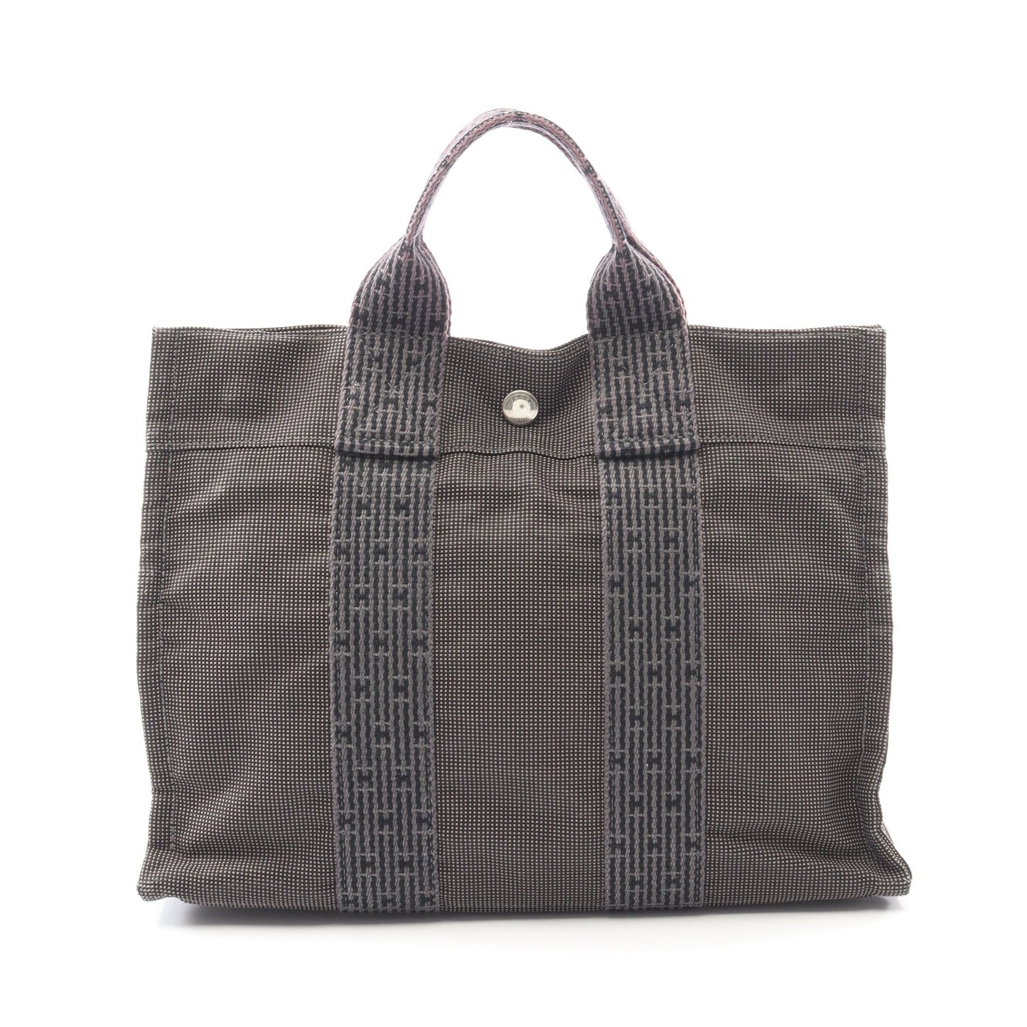 エールラインPM ハンドバッグ トートバッグ ナイロンキャンバス ダークグレー シルバー金具 エルメス バッグ HERMES