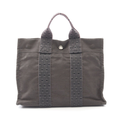 エールラインPM ハンドバッグ トートバッグ ナイロンキャンバス ダークグレー シルバー金具 エルメス バッグ HERMES