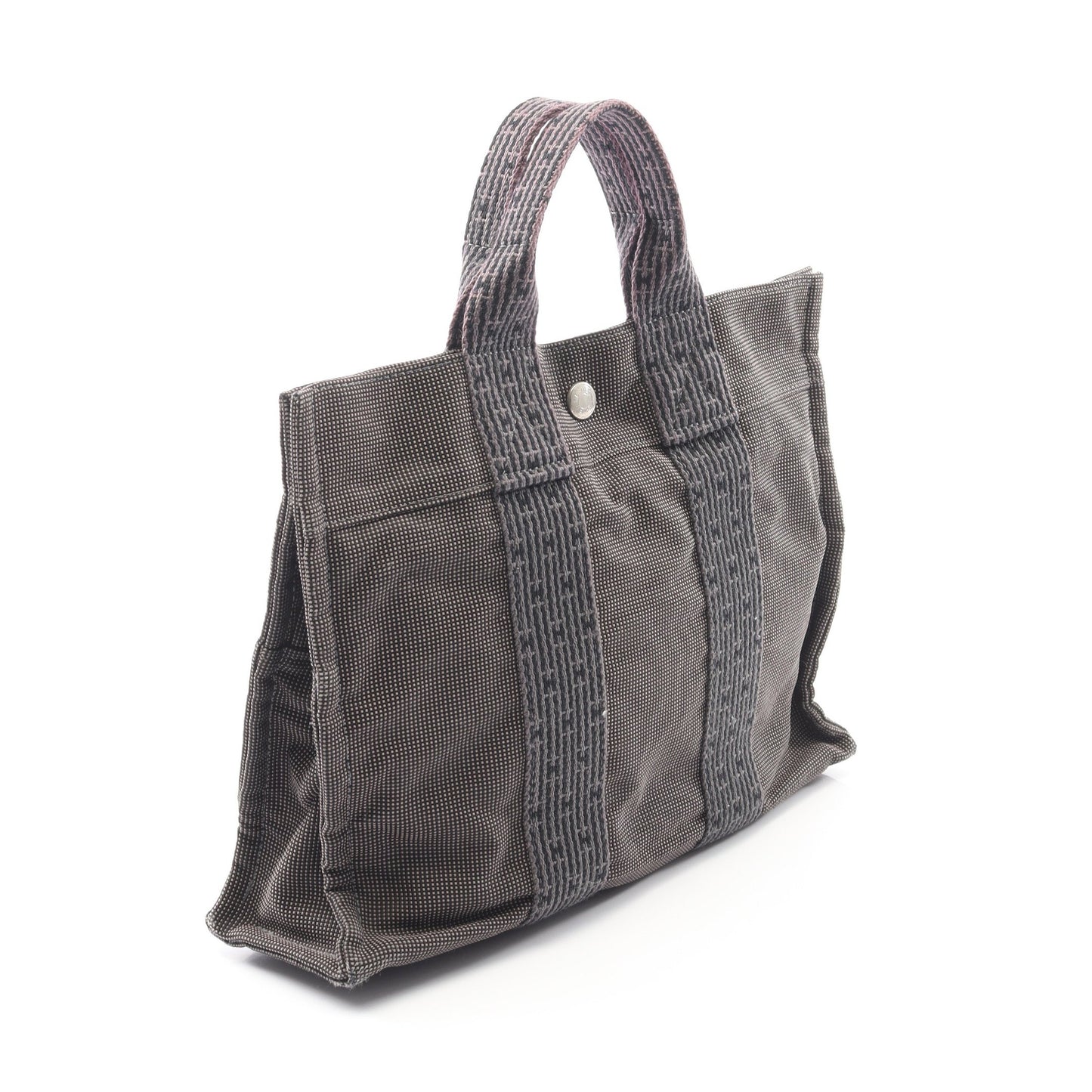 エールラインPM ハンドバッグ トートバッグ ナイロンキャンバス ダークグレー シルバー金具 エルメス バッグ HERMES