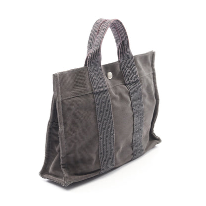 エールラインPM ハンドバッグ トートバッグ ナイロンキャンバス ダークグレー シルバー金具 エルメス バッグ HERMES