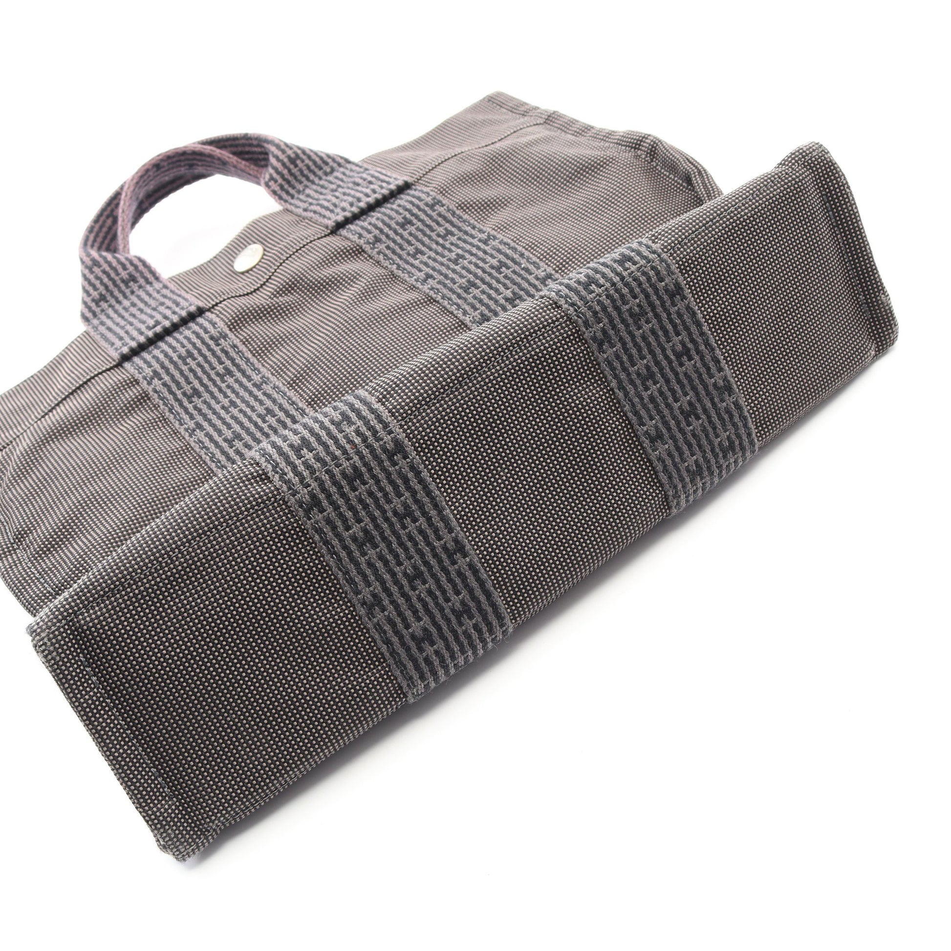 エールラインPM ハンドバッグ トートバッグ ナイロンキャンバス ダークグレー シルバー金具 エルメス バッグ HERMES
