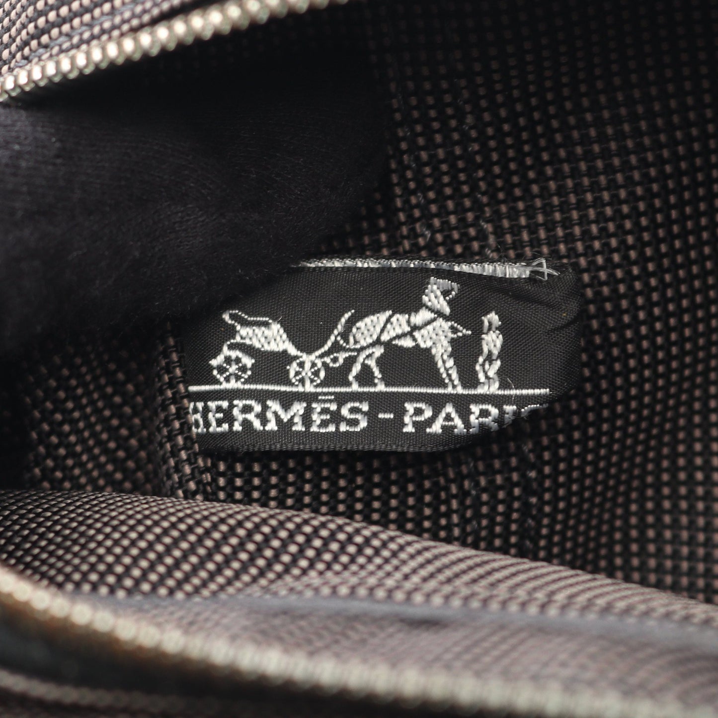 エールラインPM ハンドバッグ トートバッグ ナイロンキャンバス ダークグレー シルバー金具 エルメス バッグ HERMES
