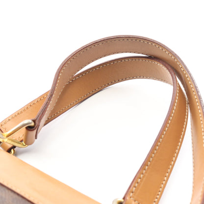 マカダム ハンドバッグ PVC レザー ダークブラウン ライトブラウン セリーヌ バッグ CELINE