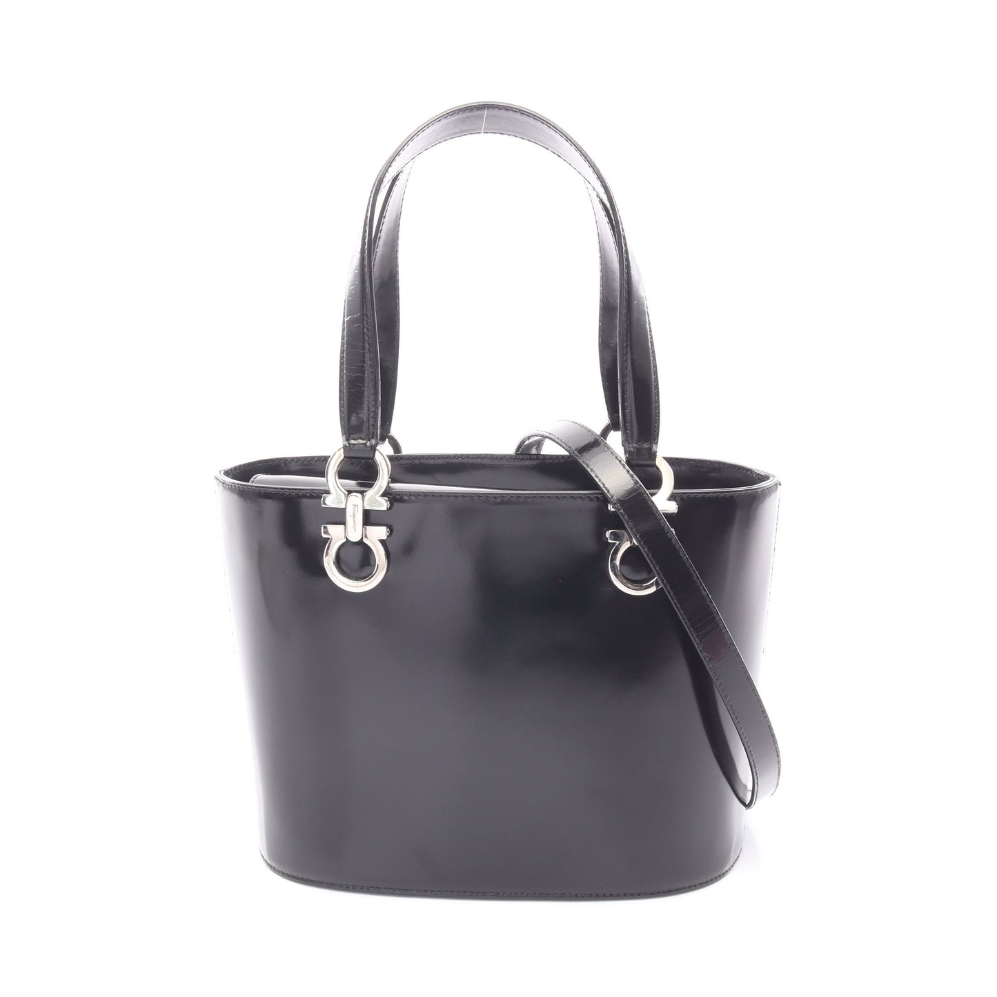 ガンチーニ ハンドバッグ レザー ブラック 2WAY サルヴァトーレフェラガモ バッグ Salvatore Ferragamo