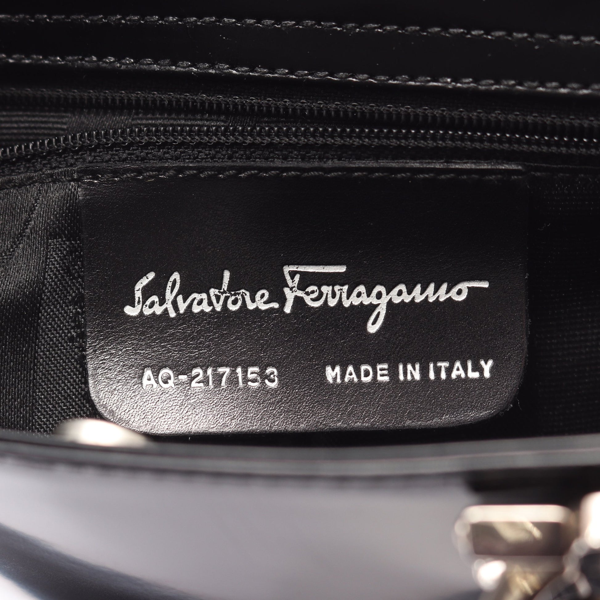 ガンチーニ ハンドバッグ レザー ブラック 2WAY サルヴァトーレフェラガモ バッグ Salvatore Ferragamo