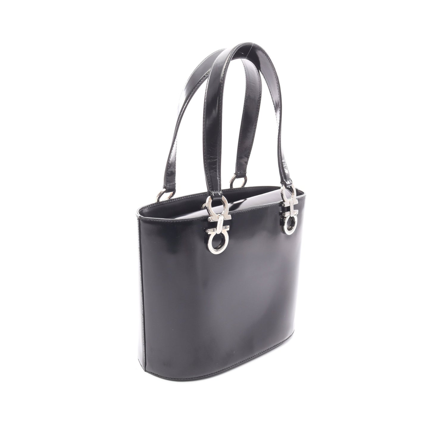 ガンチーニ ハンドバッグ レザー ブラック 2WAY サルヴァトーレフェラガモ バッグ Salvatore Ferragamo