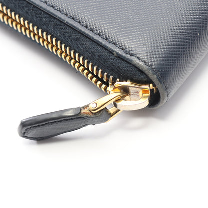SAFFIANO METAL ラウンドファスナー長財布 サフィアーノレザー ネイビー プラダ 財布・小物 PRADA