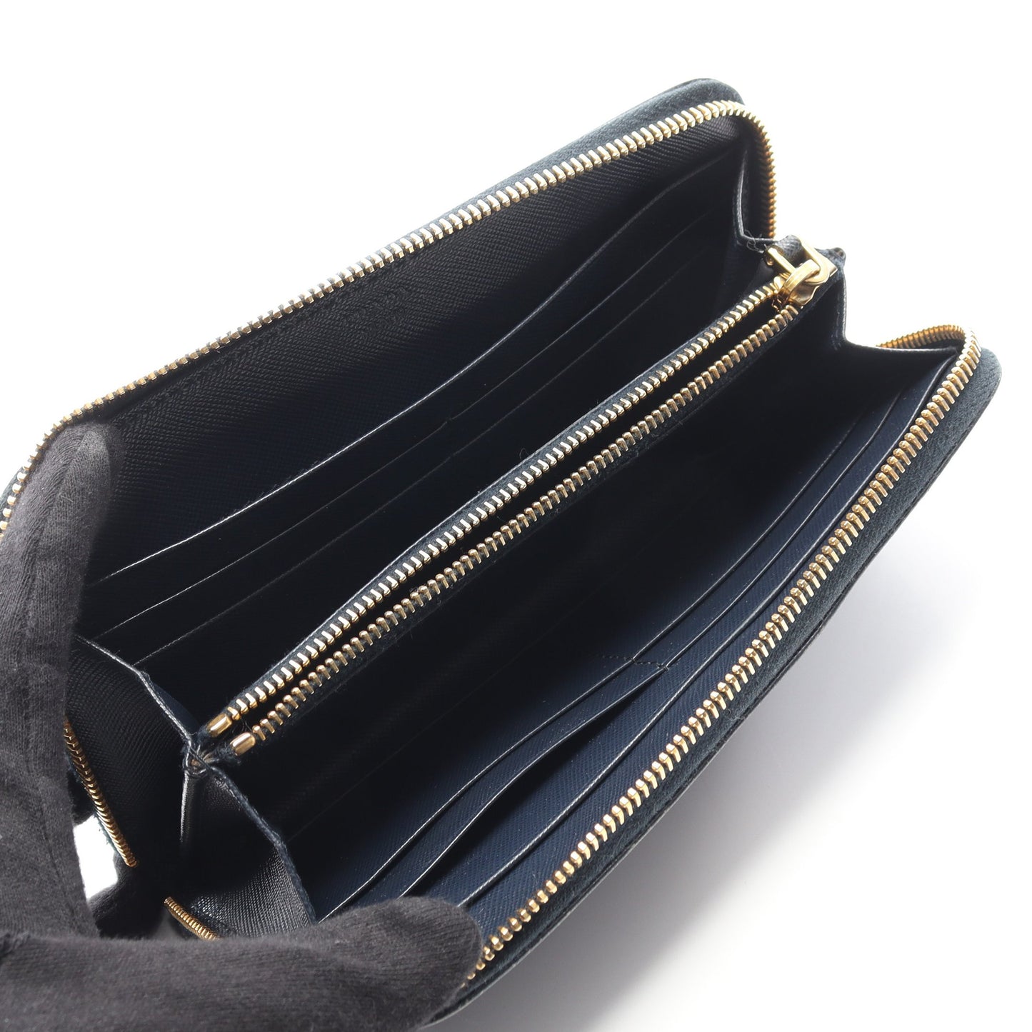 SAFFIANO METAL ラウンドファスナー長財布 サフィアーノレザー ネイビー プラダ 財布・小物 PRADA