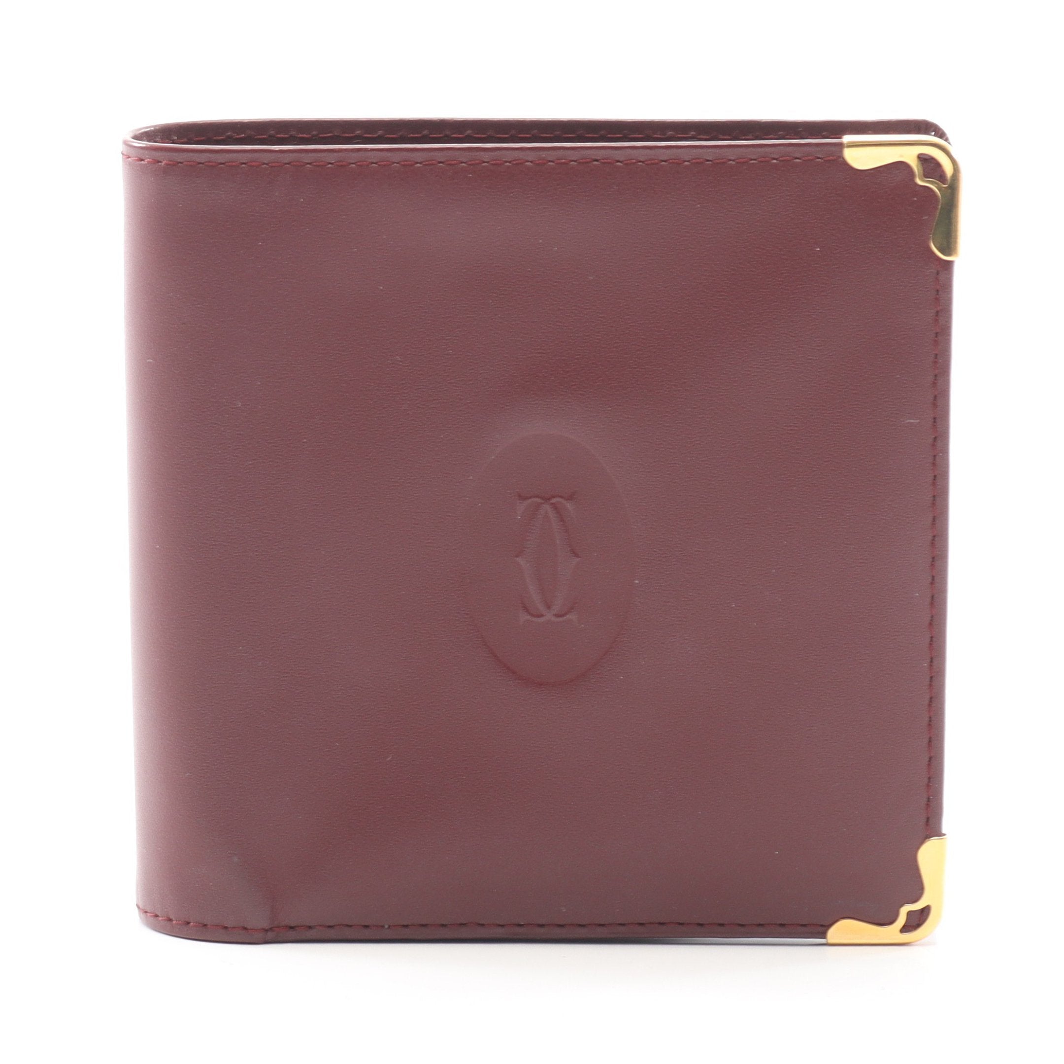 カルティエ　マストライン　お札入れ　ボルドー　レザー 年末最終値下げ カルティエ マストライン お札入れ ボルドー レザー 年末最終値下げ