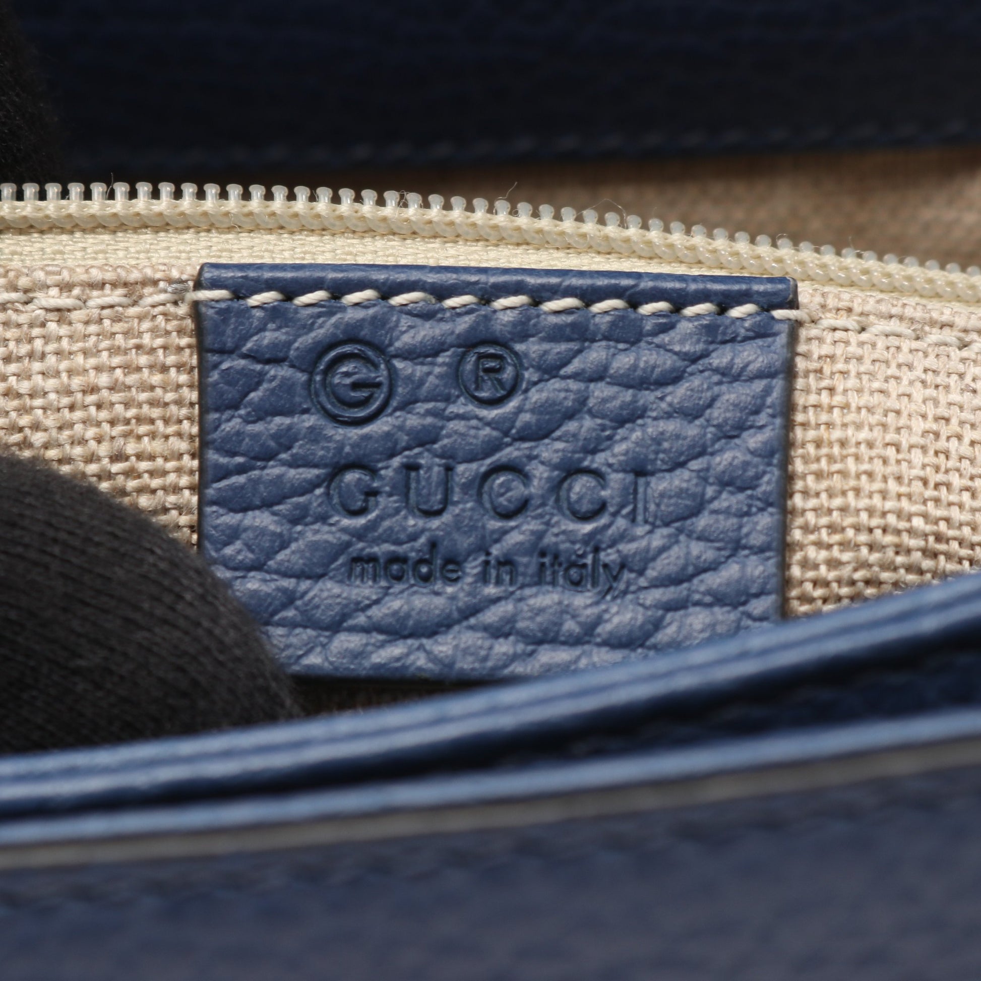 インターロッキングG ハンドバッグ レザー ブルー 2WAY グッチ バッグ GUCCI