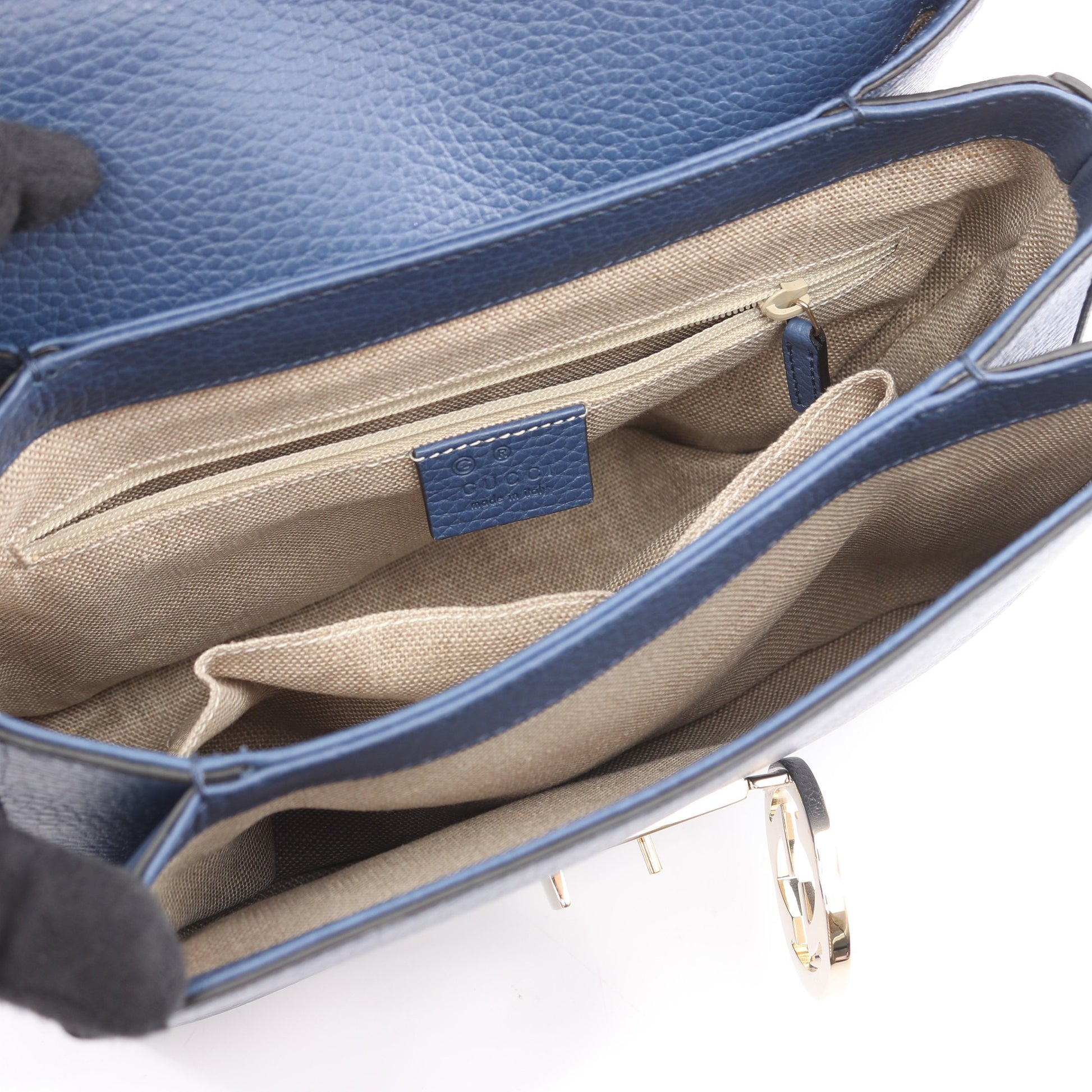 インターロッキングG ハンドバッグ レザー ブルー 2WAY グッチ バッグ GUCCI