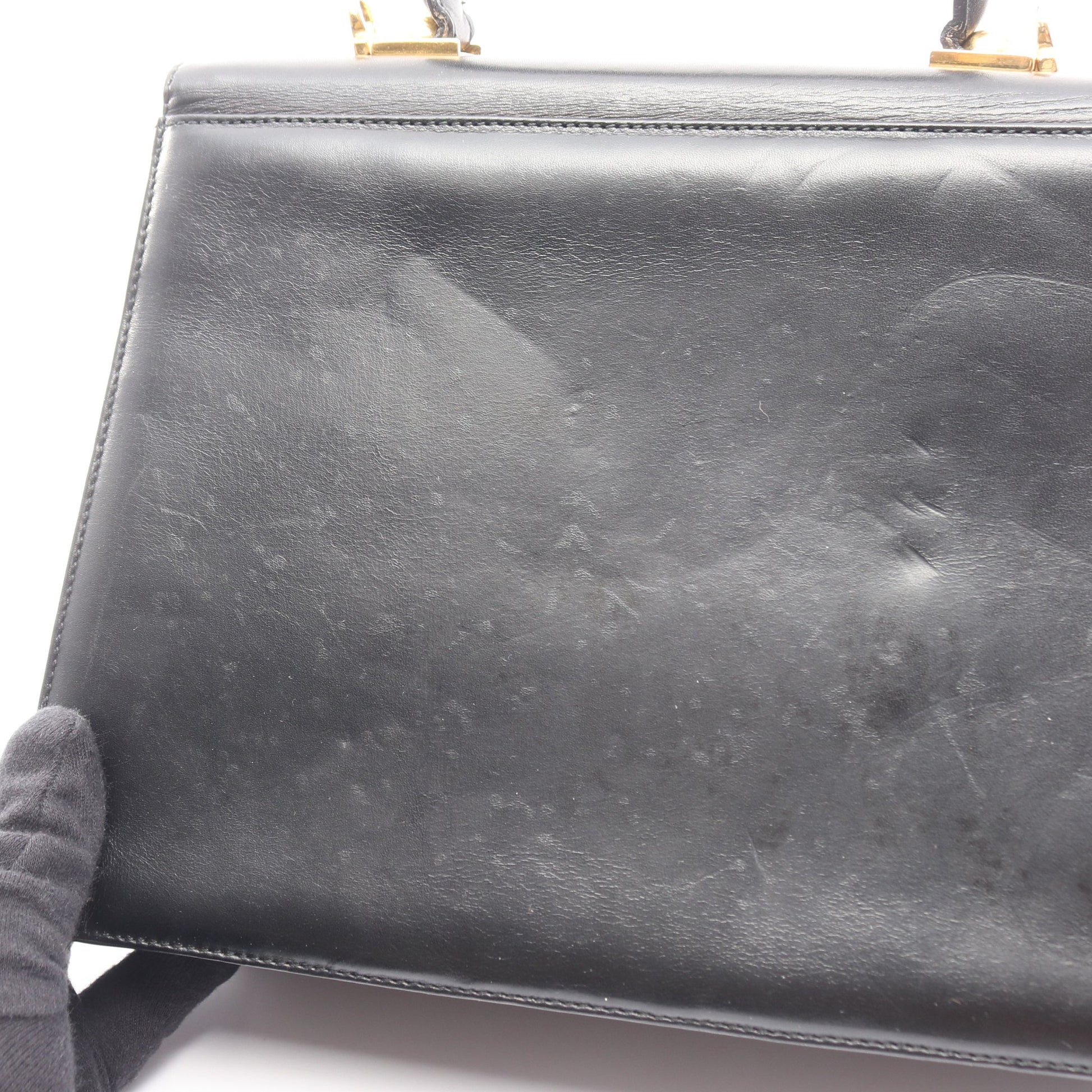 ガンチーニ ハンドバッグ レザー ブラック 2WAY サルヴァトーレフェラガモ バッグ Salvatore Ferragamo