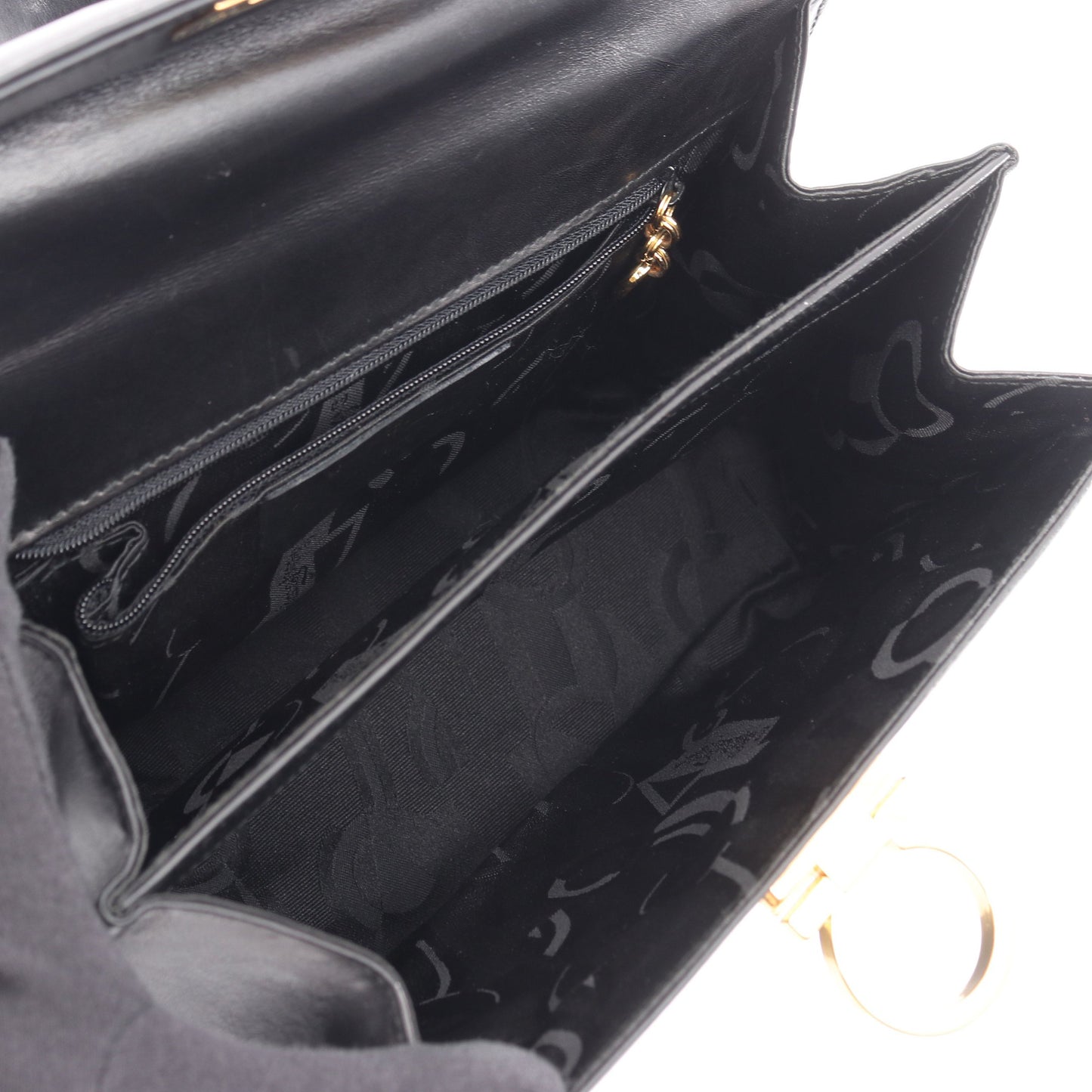 ガンチーニ ハンドバッグ レザー ブラック 2WAY サルヴァトーレフェラガモ バッグ Salvatore Ferragamo