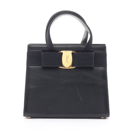 ヴァラリボン ハンドバッグ レザー ダークネイビー サルヴァトーレフェラガモ バッグ Salvatore Ferragamo