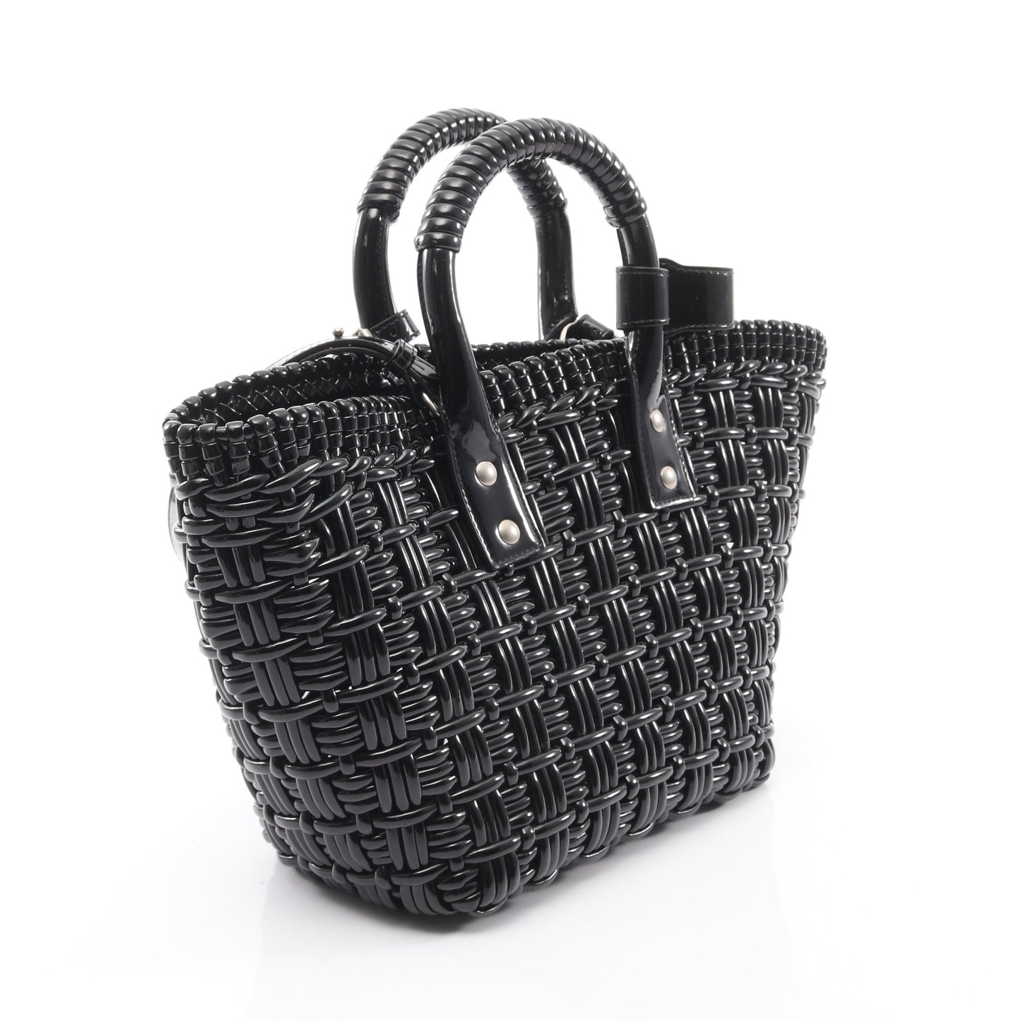 BISTRO XS ビストロ バスケットバッグ ハンドバッグ トートバッグ エナメル ブラック 2WAY バレンシアガ バッグ BALENCIAGA