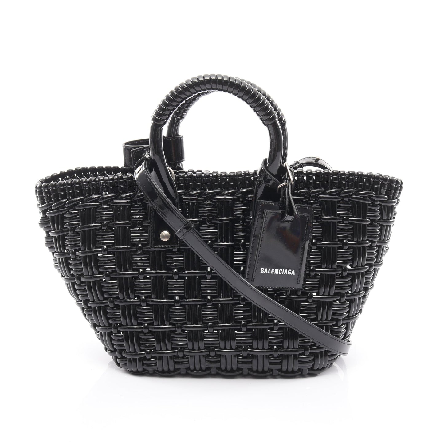 BISTRO XS ビストロ バスケットバッグ ハンドバッグ トートバッグ エナメル ブラック 2WAY バレンシアガ バッグ BALENCIAGA