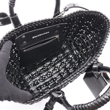 BISTRO XS ビストロ バスケットバッグ ハンドバッグ トートバッグ エナメル ブラック 2WAY バレンシアガ バッグ BALENCIAGA