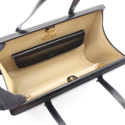 ハンドバッグ 型押しロゴ レザー ブラック ロエベ バッグ LOEWE