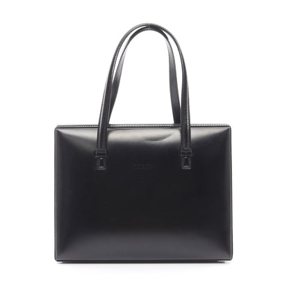 ハンドバッグ 型押しロゴ レザー ブラック ロエベ バッグ LOEWE