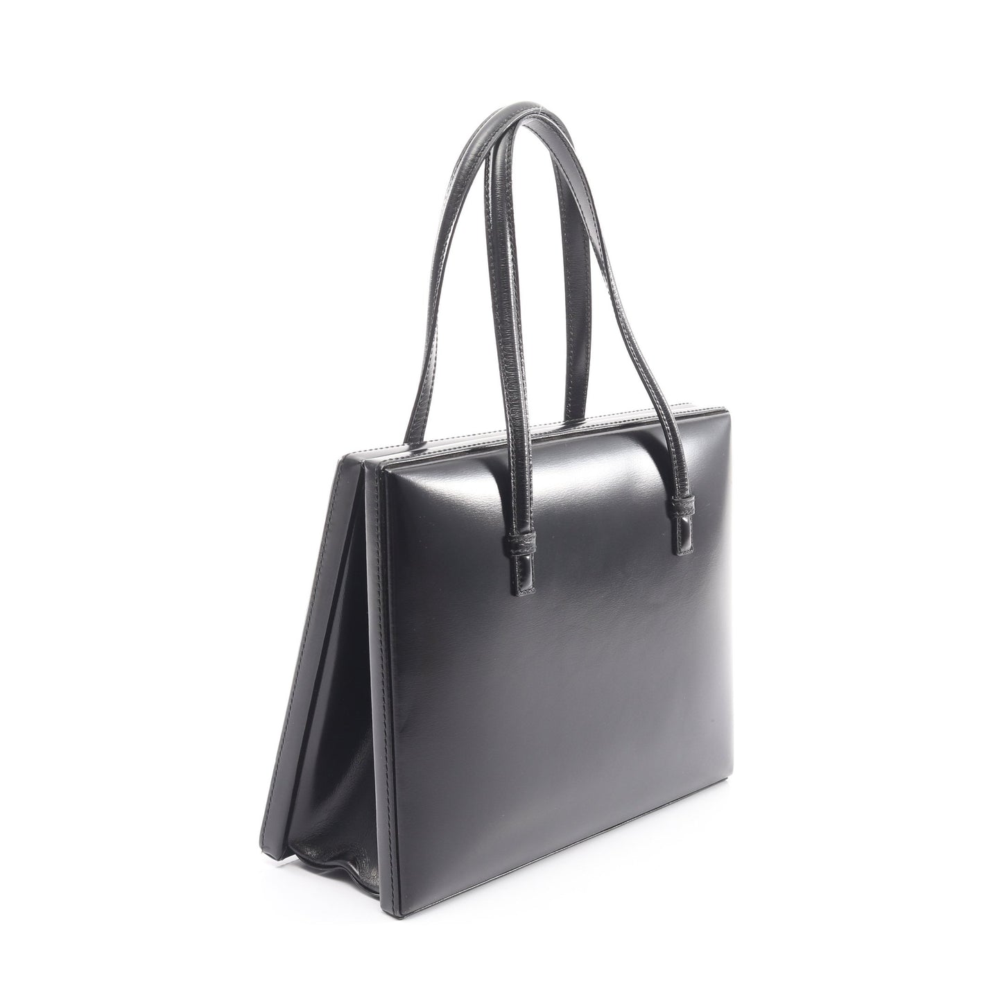 ハンドバッグ 型押しロゴ レザー ブラック ロエベ バッグ LOEWE