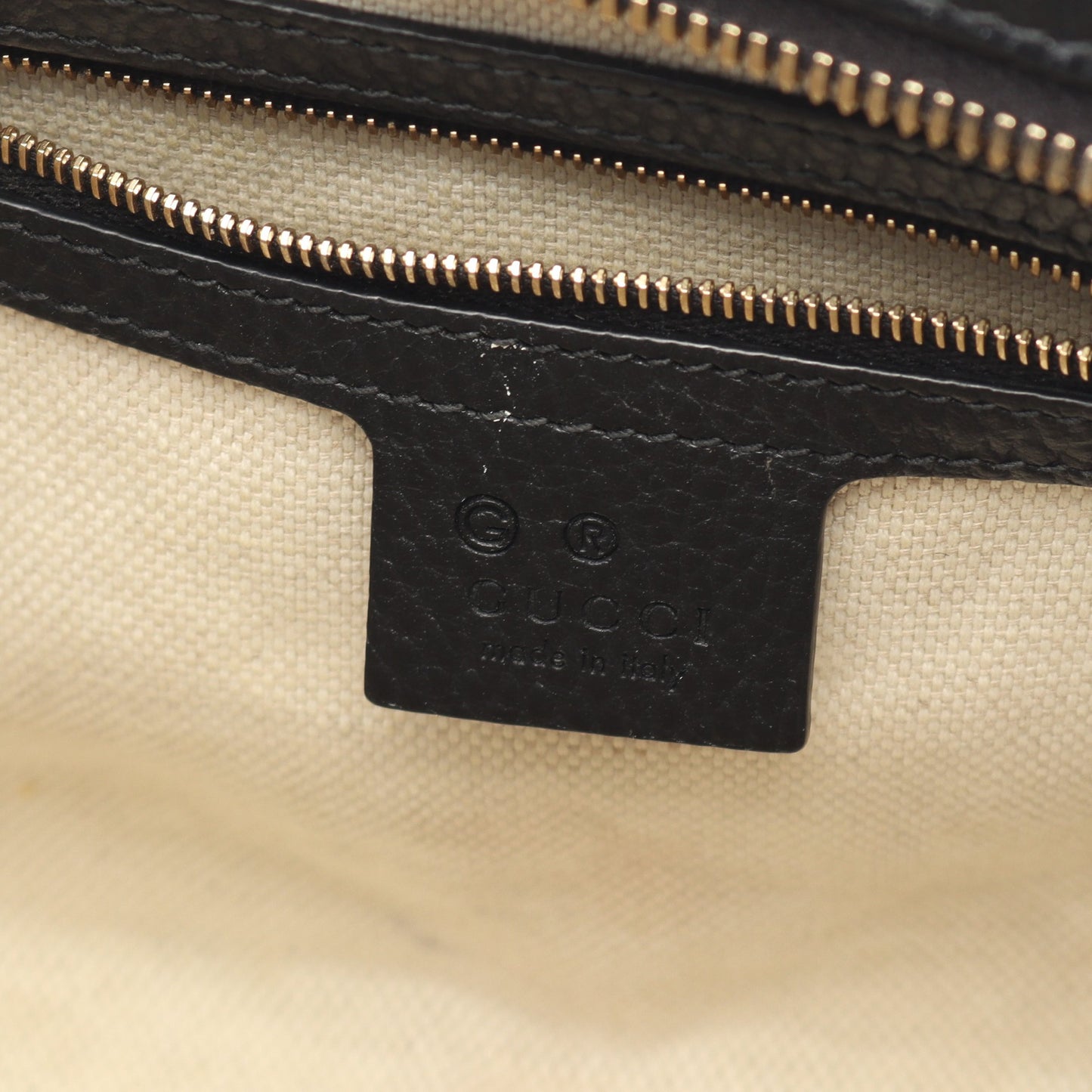 ソーホー インターロッキングG ハンドバッグ レザー ブラック 2WAY グッチ バッグ GUCCI