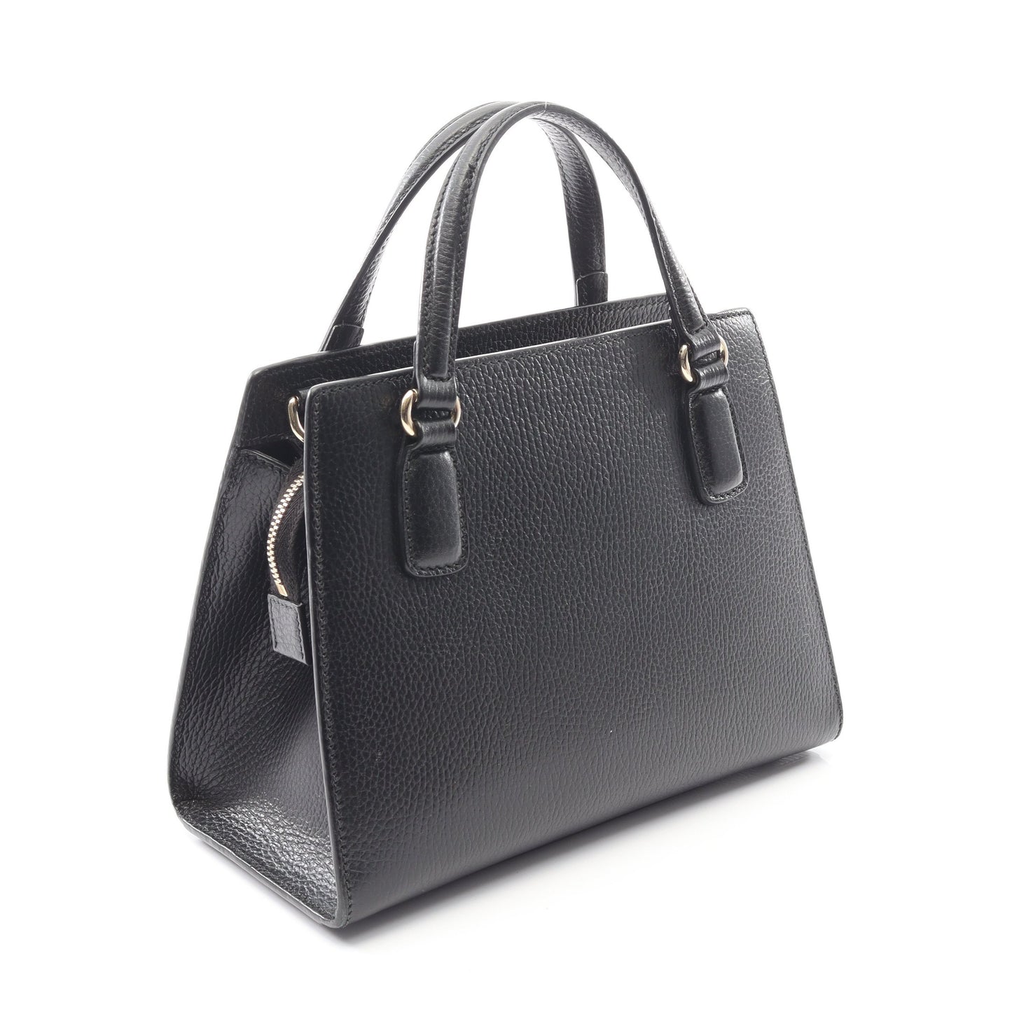 ソーホー インターロッキングG ハンドバッグ レザー ブラック 2WAY グッチ バッグ GUCCI