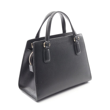 ソーホー インターロッキングG ハンドバッグ レザー ブラック 2WAY グッチ バッグ GUCCI