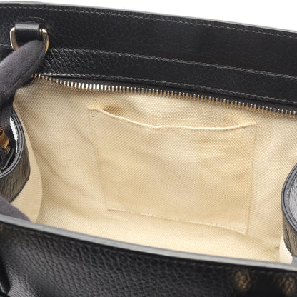 ソーホー インターロッキングG ハンドバッグ レザー ブラック 2WAY グッチ バッグ GUCCI