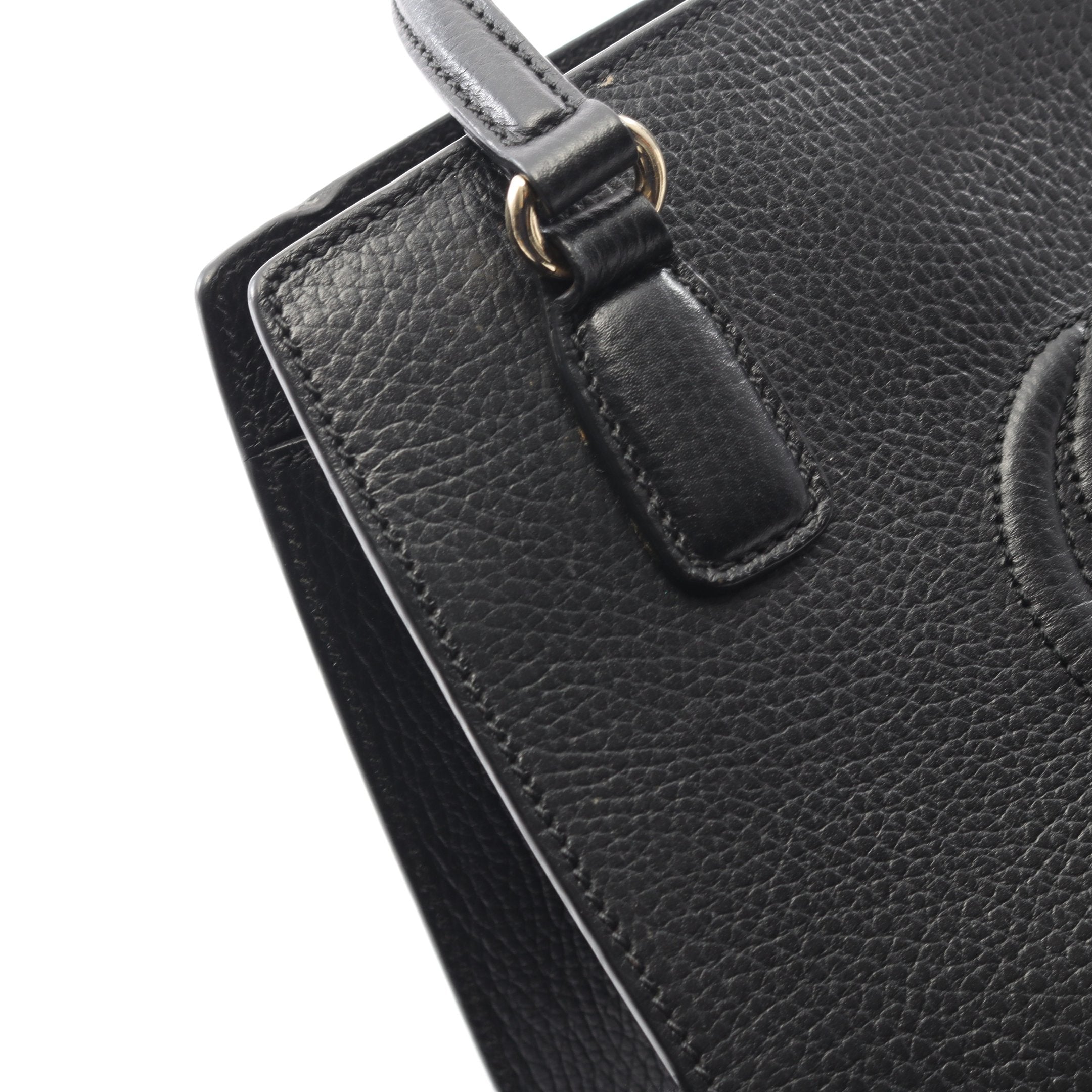 ソーホー インターロッキングG ハンドバッグ レザー ブラック 2WAY