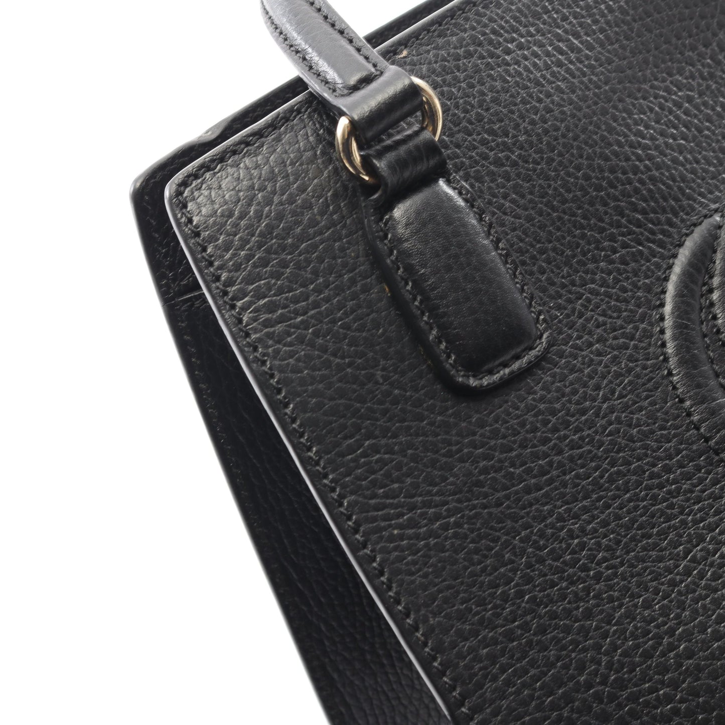 ソーホー インターロッキングG ハンドバッグ レザー ブラック 2WAY グッチ バッグ GUCCI