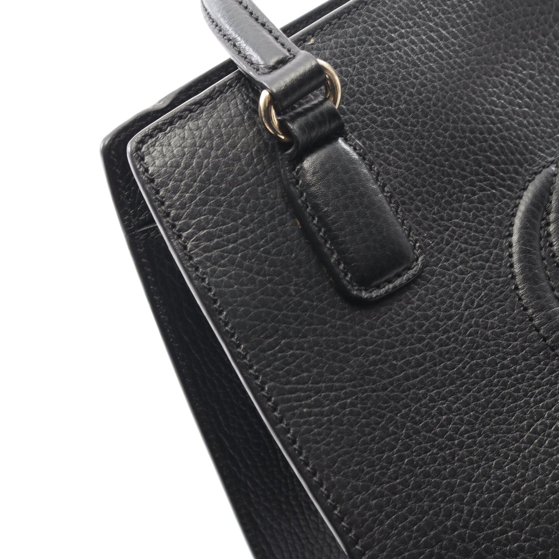 ソーホー インターロッキングG ハンドバッグ レザー ブラック 2WAY グッチ バッグ GUCCI