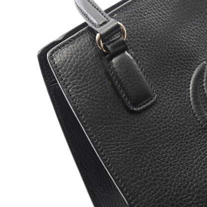 ソーホー インターロッキングG ハンドバッグ レザー ブラック 2WAY グッチ バッグ GUCCI