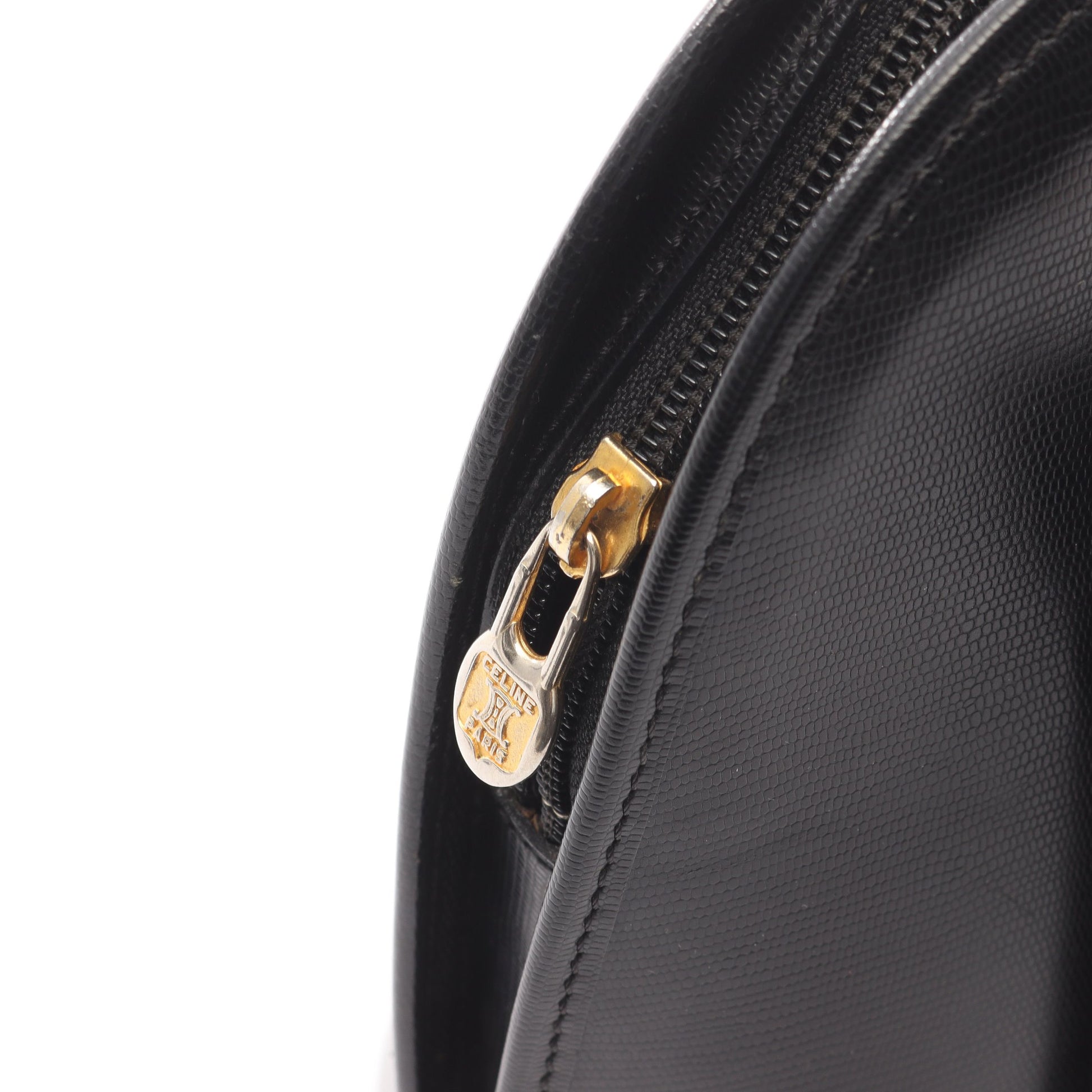 サークルロゴ ハンドバッグ レザー ブラック セリーヌ バッグ CELINE