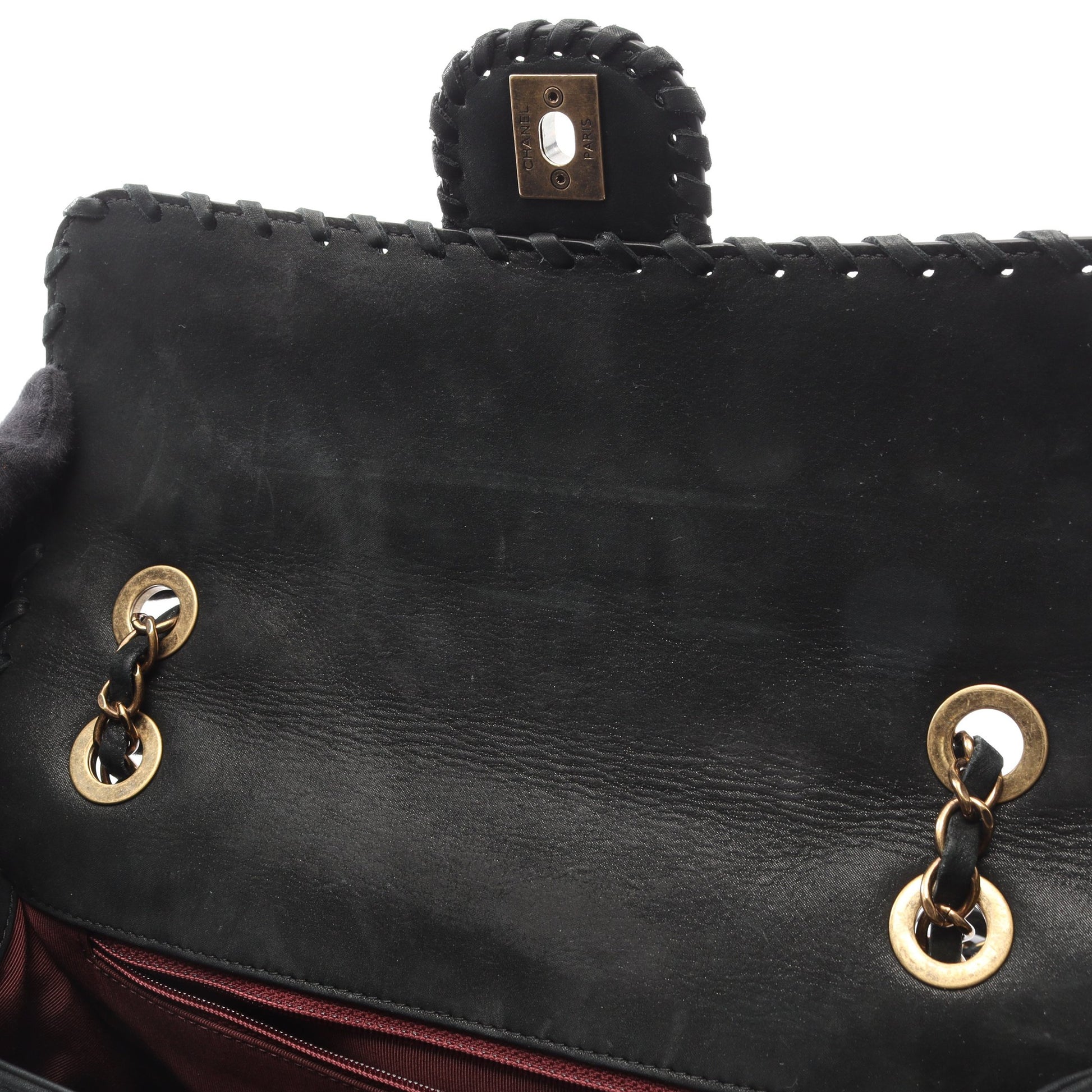 マトラッセ チェーンショルダーバッグ ベルベットカーフスキン ブラック アンティークゴールド金具 シャネル バッグ CHANEL