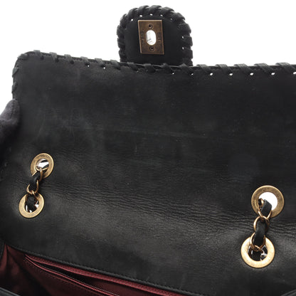 マトラッセ チェーンショルダーバッグ ベルベットカーフスキン ブラック アンティークゴールド金具 シャネル バッグ CHANEL