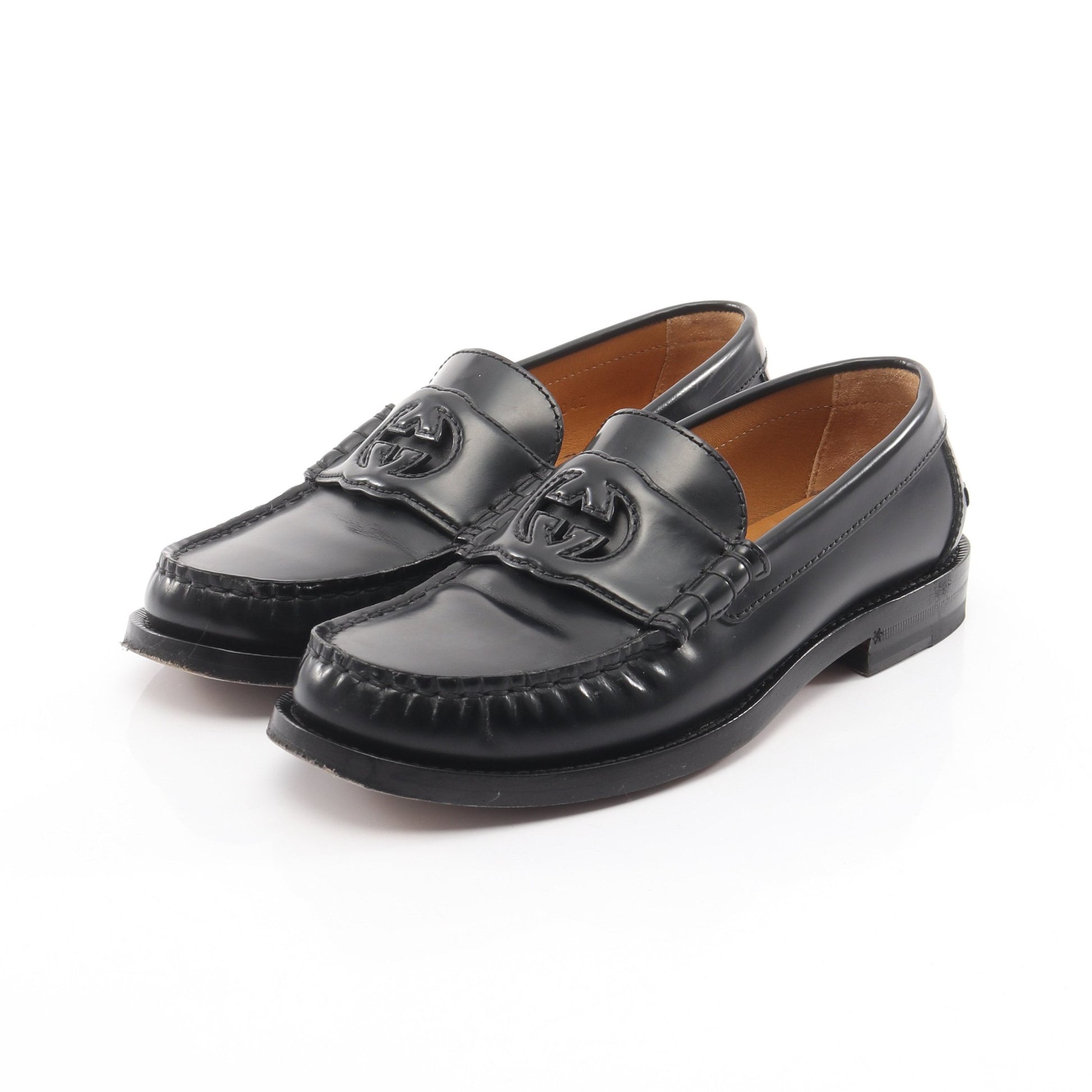 インターロッキングG ローファー レザー ブラック グッチ シューズ GUCCI