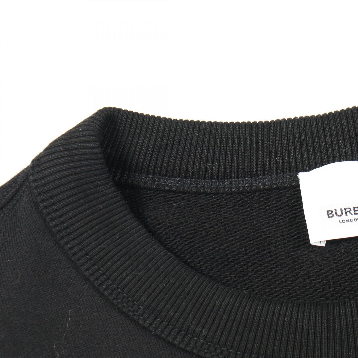 スウェットシャツ クルーネック ロゴ刺繍 コットン ブラック バーバリー トップス BURBERRY