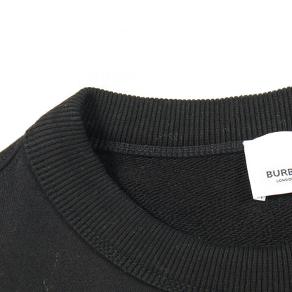 スウェットシャツ クルーネック ロゴ刺繍 コットン ブラック バーバリー トップス BURBERRY