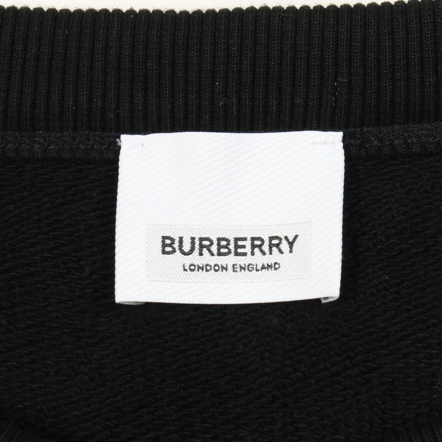 スウェットシャツ クルーネック ロゴ刺繍 コットン ブラック バーバリー トップス BURBERRY