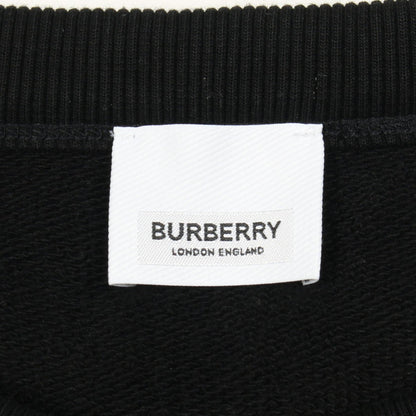 スウェットシャツ クルーネック ロゴ刺繍 コットン ブラック バーバリー トップス BURBERRY