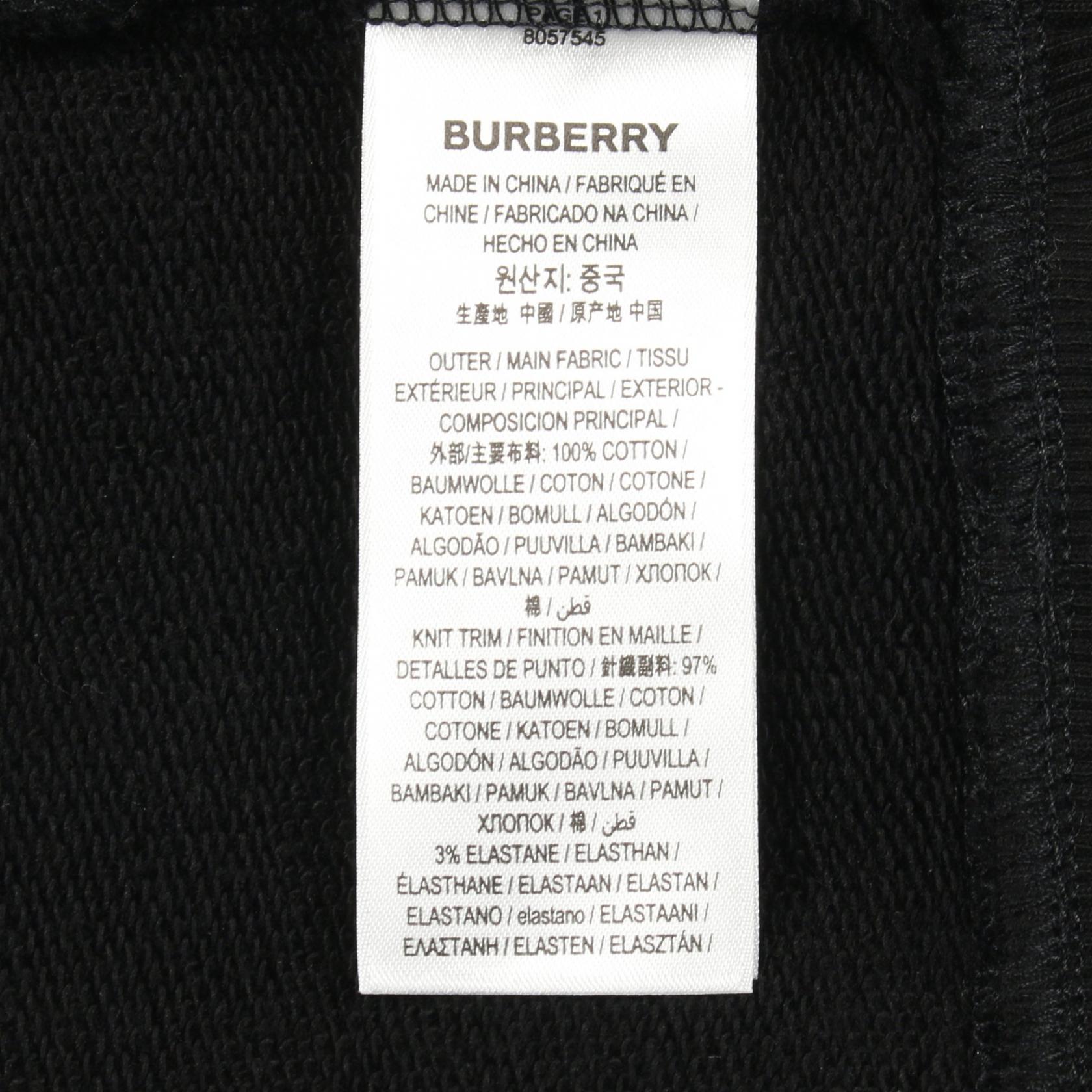 スウェットシャツ クルーネック ロゴ刺繍 コットン ブラック バーバリー トップス BURBERRY