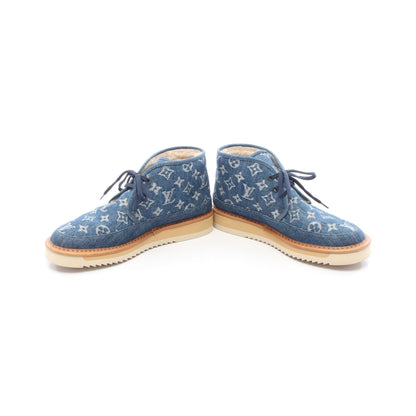 LOUIS VUITTON × NIGO コージー ライン モノグラムデニム ブーツ デニム レザー ブルー ルイヴィトン シューズ LOUIS VUITTON