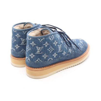 LOUIS VUITTON × NIGO コージー ライン モノグラムデニム ブーツ デニム レザー ブルー ルイヴィトン シューズ LOUIS VUITTON