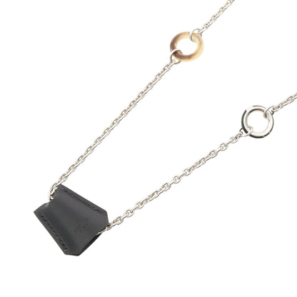 クロシェット ネックレス レザー バッファローホーン ブラック シルバー W刻印 エルメス アクセサリー HERMES