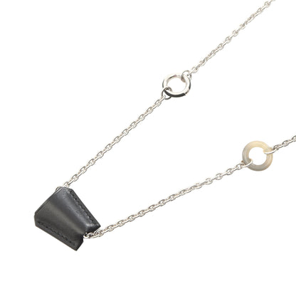 クロシェット ネックレス レザー バッファローホーン ブラック シルバー W刻印 エルメス アクセサリー HERMES