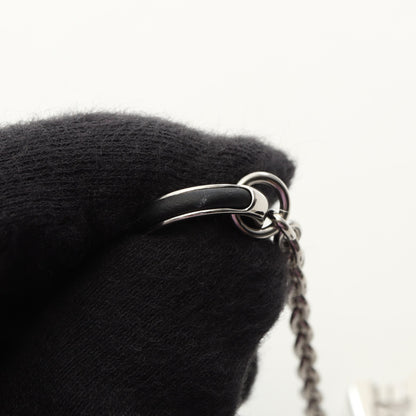 クロシェット ネックレス レザー バッファローホーン ブラック シルバー W刻印 エルメス アクセサリー HERMES