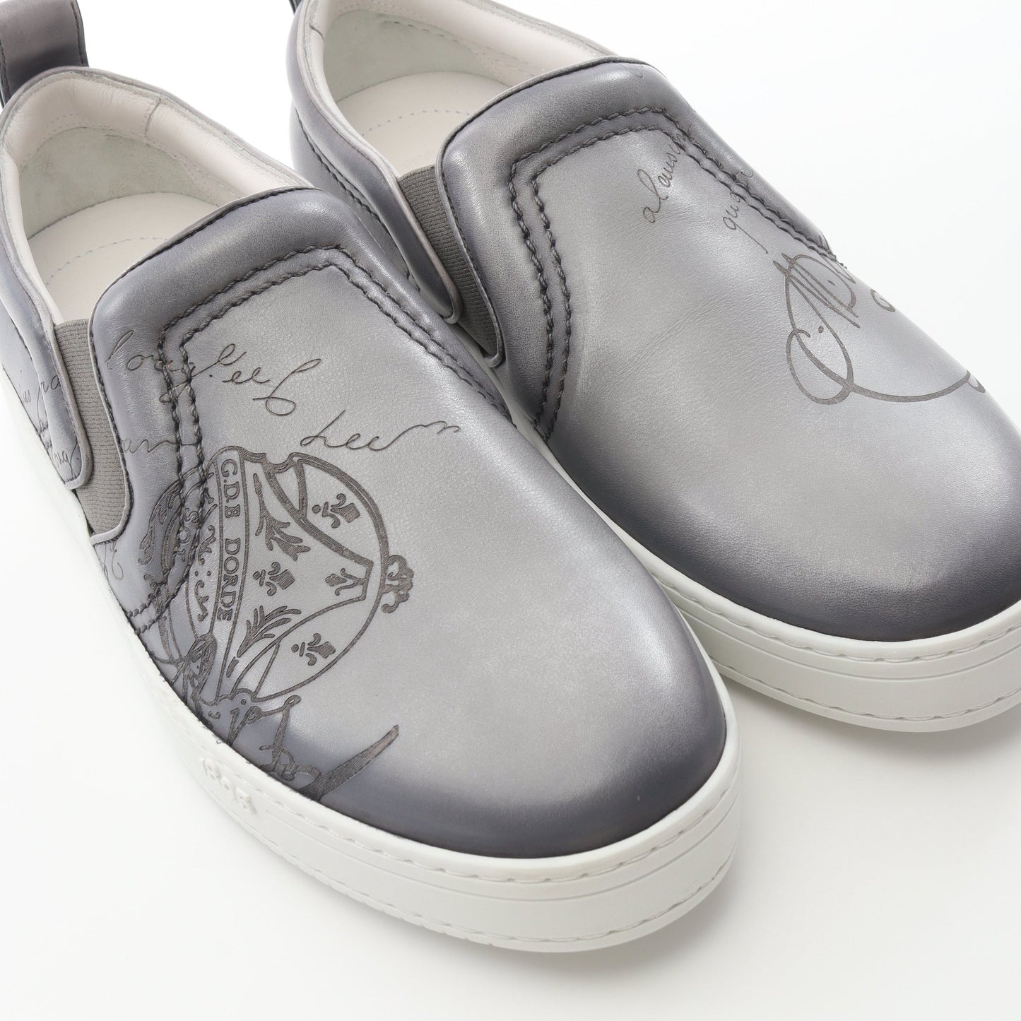 プレイタイム スクリット スリッポン レザー グレー ベルルッティ シューズ Berluti