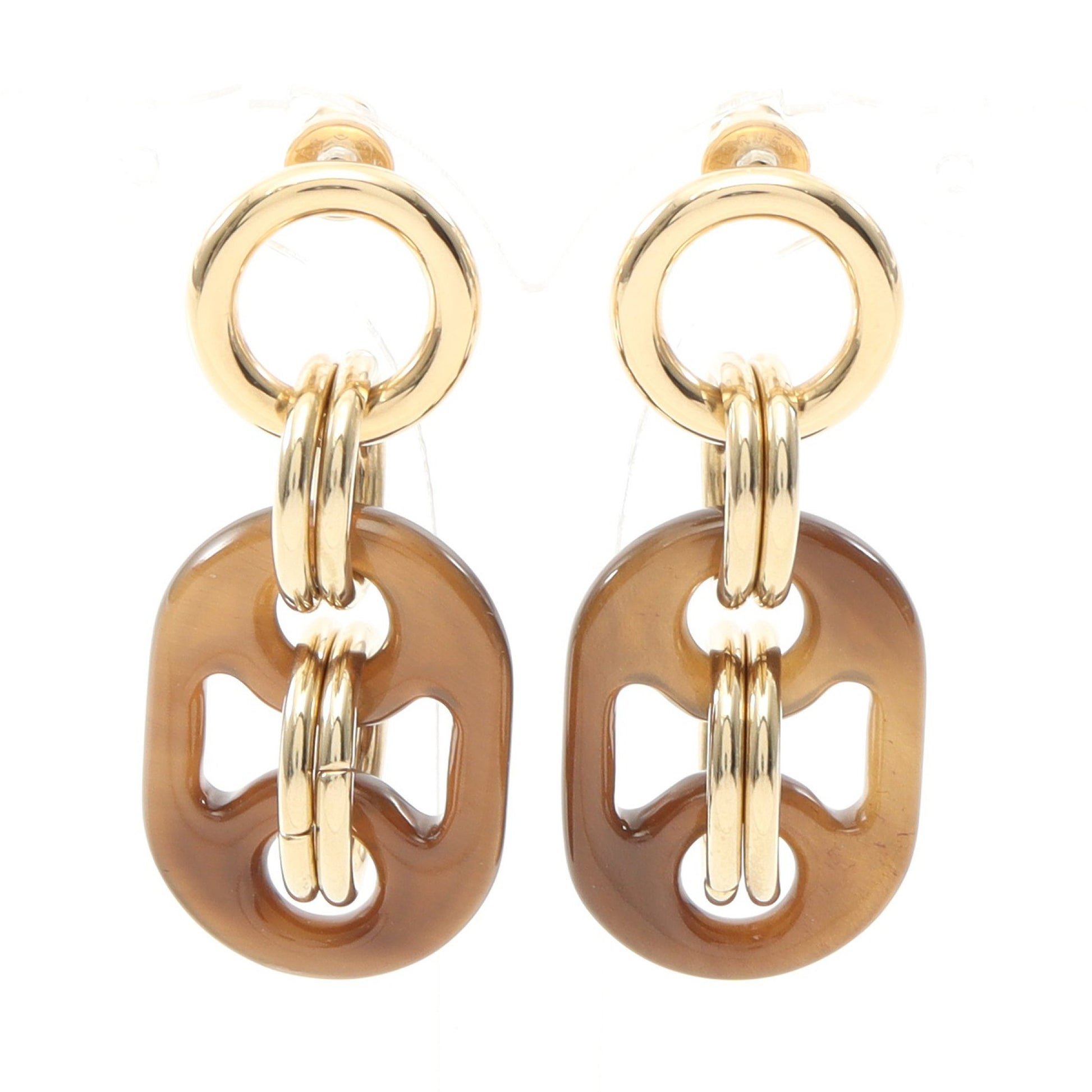 ユリディスPM ピアス バッファローホーン GP ダークブラウン ゴールド エルメス アクセサリー HERMES