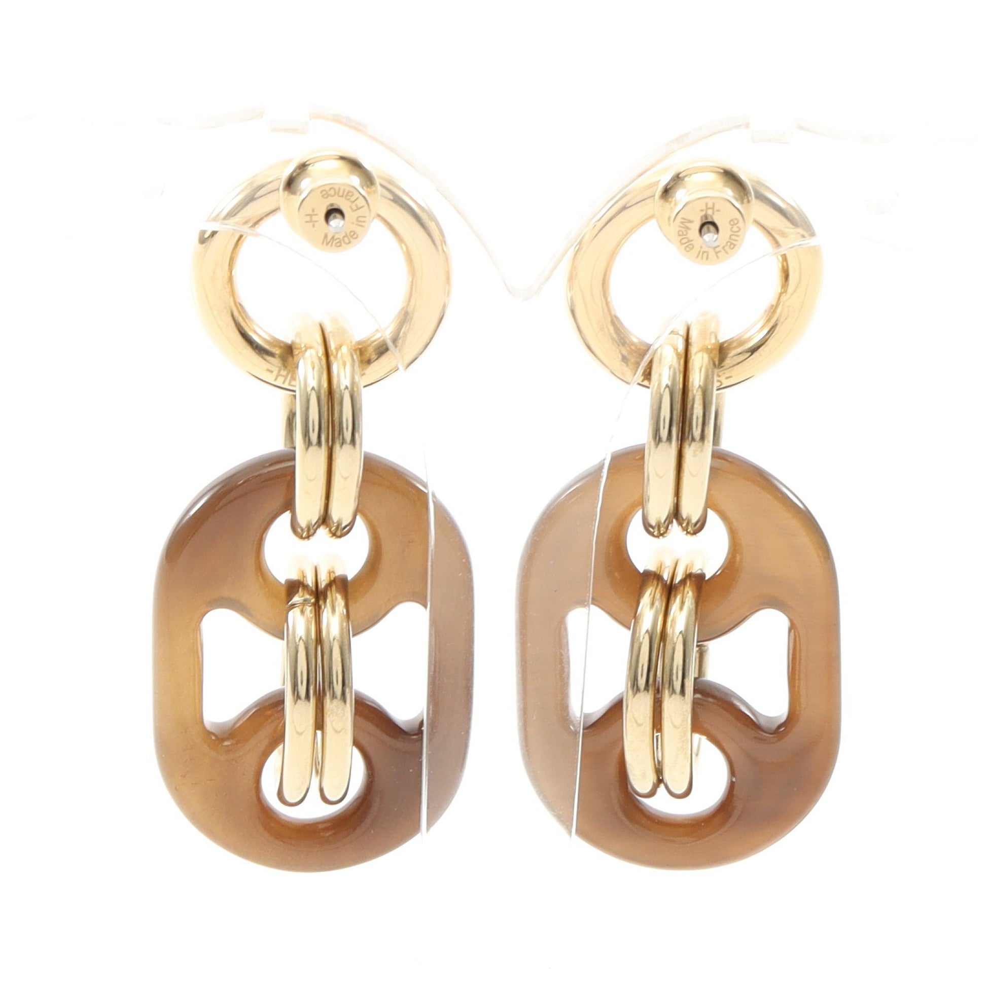 ユリディスPM ピアス バッファローホーン GP ダークブラウン ゴールド エルメス アクセサリー HERMES