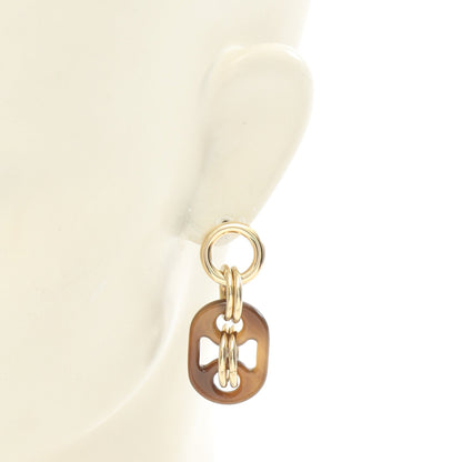 ユリディスPM ピアス バッファローホーン GP ダークブラウン ゴールド エルメス アクセサリー HERMES
